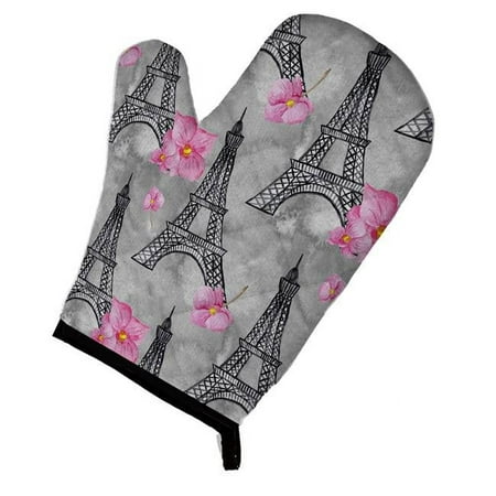 

Watercolor Pink Flowers Eiffel Tower Oven Mitt