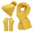 thumbnail image 2 of ZSQDM Scarf Gloves Hat Set for Teen Girls Women or Men Autumn Winter Warm Hat Scarf Gloves Three Pieces Women beanie Womens Hat Scarf Hat or Gloves Wig Caps, 2 of 6