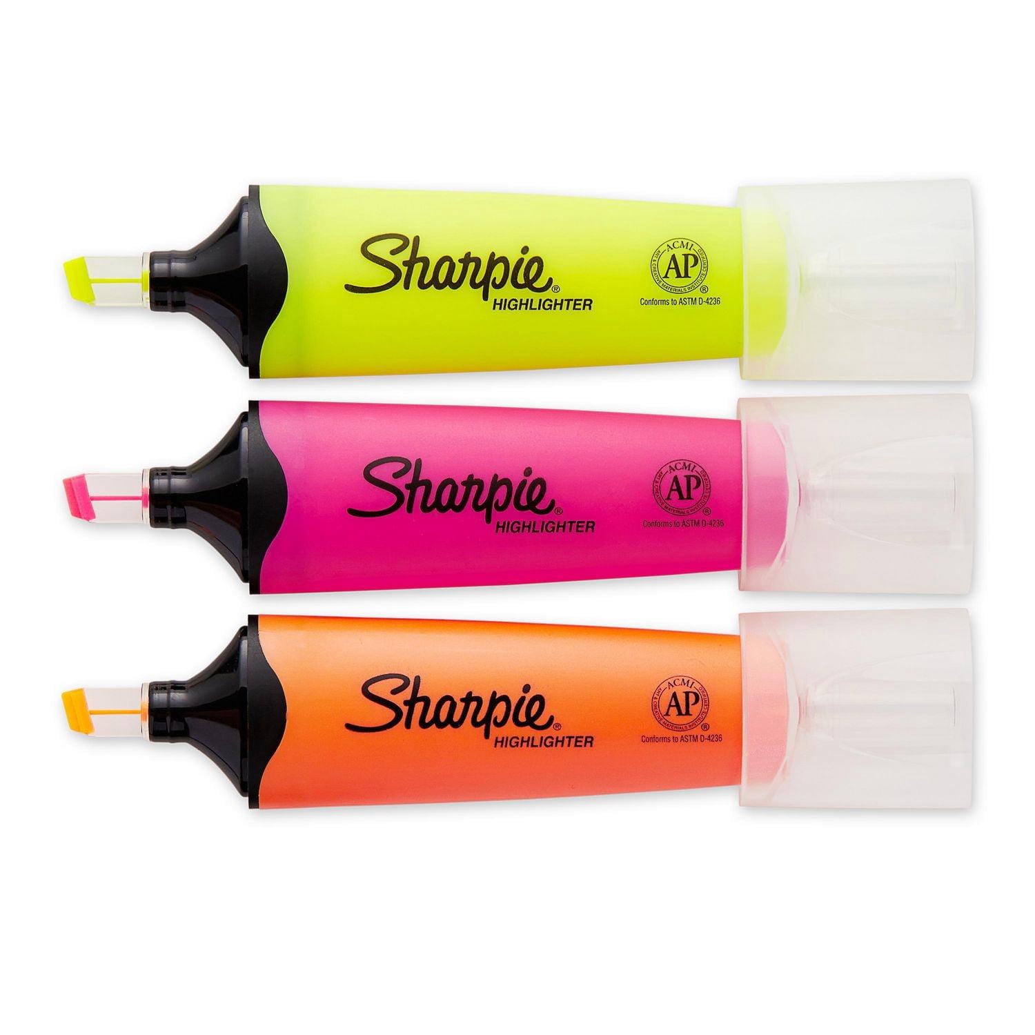 Surligneur Sharpie, surligneur transparent avec pointe biseautée transparente, surligneur à réservoir, couleurs assorties