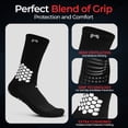 thumbnail image 4 of MediCaptain Soccer Grip Socks with Cushioned Ankle Protection, NonSlip Soccer Socks With Grip Pads, Mens Women Youth Age 13+ Grip Socks, (Black), 4 of 8