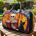 thumbnail image 6 of Halloween Tote Gift Bags, Puff Stitching Quilted Halloween Print Tote Bag, Portable Travel Shoulder Handbag, 6 of 6