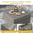thumbnail image 5 of Superjoe 7 Pcs Outdoor Patio Sectional Sofa Set Steel Frame Black Wicker Patio Furniture Conversation Set with Coffee Table, Beige Cushion No Decorative Pillow, 5 of 6