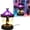 Purple, variant on Halloween Ghost Carousel Night Light, Vintage Stained Glass Ghost Carousel Lamp with Floating Ghost Bats Skeletons, Spooky Table Decor for Indoor Home Room Kitchen Office Decoration