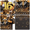thumbnail image 4 of Tarjeta de cumpleaños 16 de Uxcell, tarjeta de cumpleaños emergente con tarjeta de saludo y sobre para regalo de mujer o niña, negro y dorado, 4 of 6