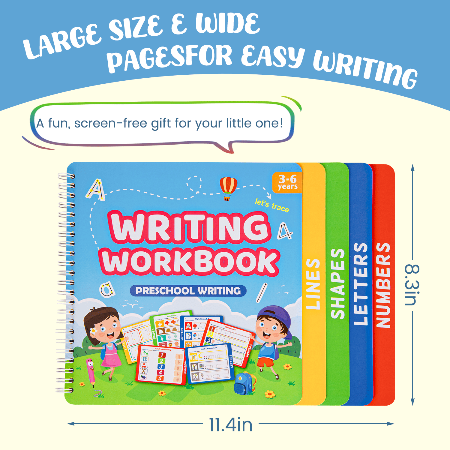 Preschool Learning Activities Educational Workbook, 38 Reusable Pages Pre Kindergarten Workbooks, Number Letter Tracing Books for Kids, Autism Learning Materials, Abc Busy Book for Kids Ages 3-6