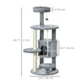 thumbnail image 3 of PawHut 44" Cat Tree Tower with Condo, Scratching Posts, Bed, Dark Grey, 3 of 10