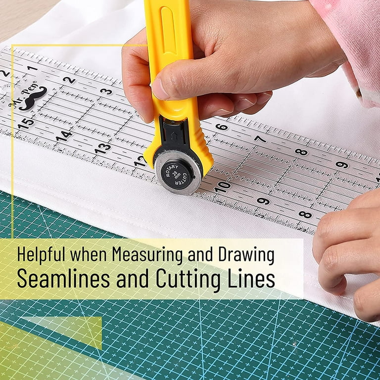 Mr. Pen- Sewing Ruler, 3 x17 Inch, Acrylic Ruler, Quilting Ruler, Cutting  Ruler, Acrylic Ruler for Cutting Fabric, Rulers for Quilting and Sewing,  Non