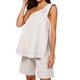 thumbnail image 1 of Conjunto de dos piezas con un solo hombro para mujer: top con cintura elástica y pantalones cortos para vacaciones o yoga, 1 of 7