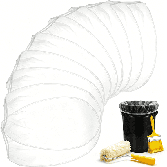 ACDANC 10 Pcs Paint Strainer Bags 5 Gallon,Paint Filter Bag White Fine Mesh Strainer Bags,Elastic Top Opening Mesh Bag for Gardening,Paint