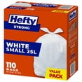 thumbnail image 1 of Hefty Garbage Bags, Strong Small 25 Litres White Kitchen, Value Pack 110 Bags, 1 of 1