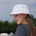 thumbnail image 3 of Washed Cotton Bucket Hats Packable Summer Outdoor Cap Travel Beach Sun Hat Plain Colors for Men Women, 3 of 5