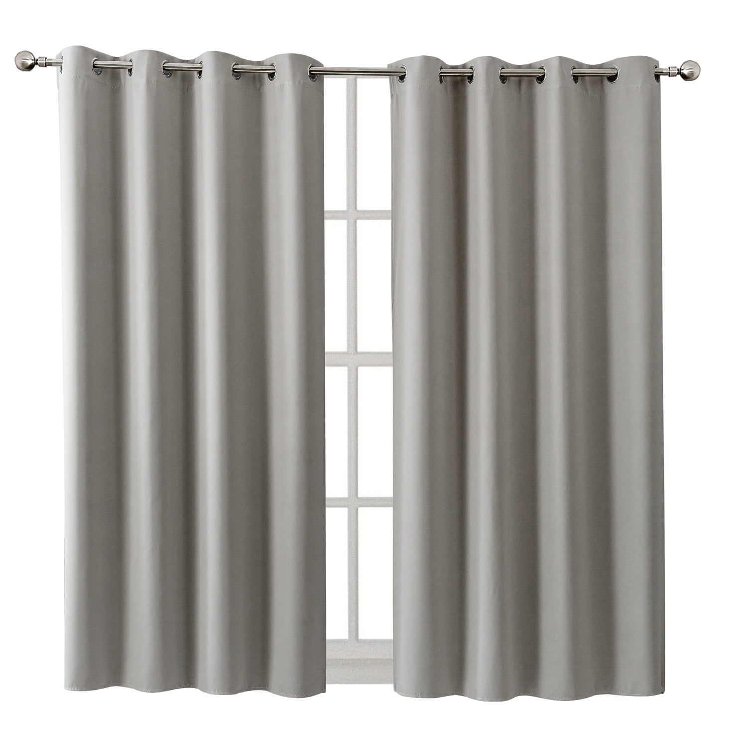 DBOZE Blackout Curtains 52 x 84 Inch Set of 2, Thermal Insulated Room Darkening Window Curtains with Grommet Top for Bedroom & Living Room(Light Gray)