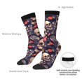 thumbnail image 4 of Pofeuu Skull record rock Print Crew Socks, Adult Running Hiking Socks for Youth and Adult, 4 of 6