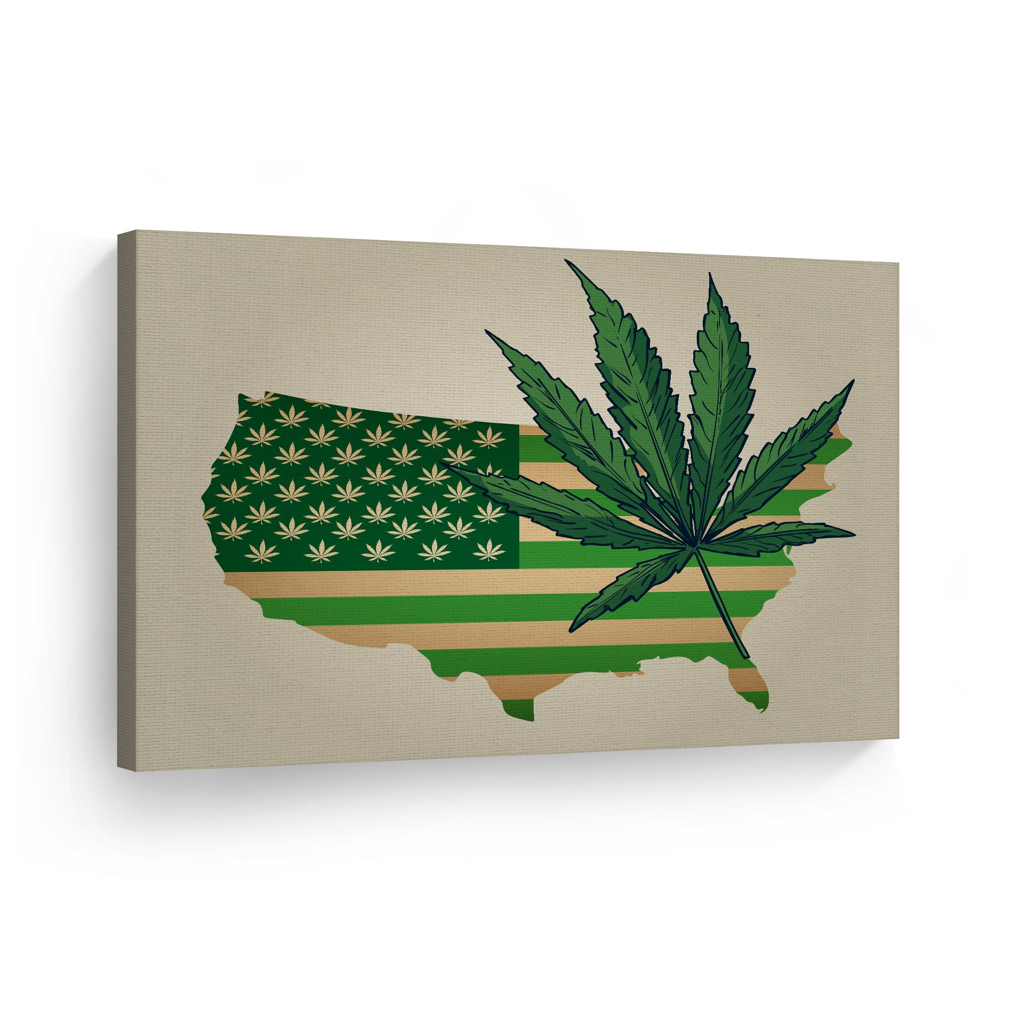 American Flag Weed Marijuana Art Print Poster 24x36 inch 