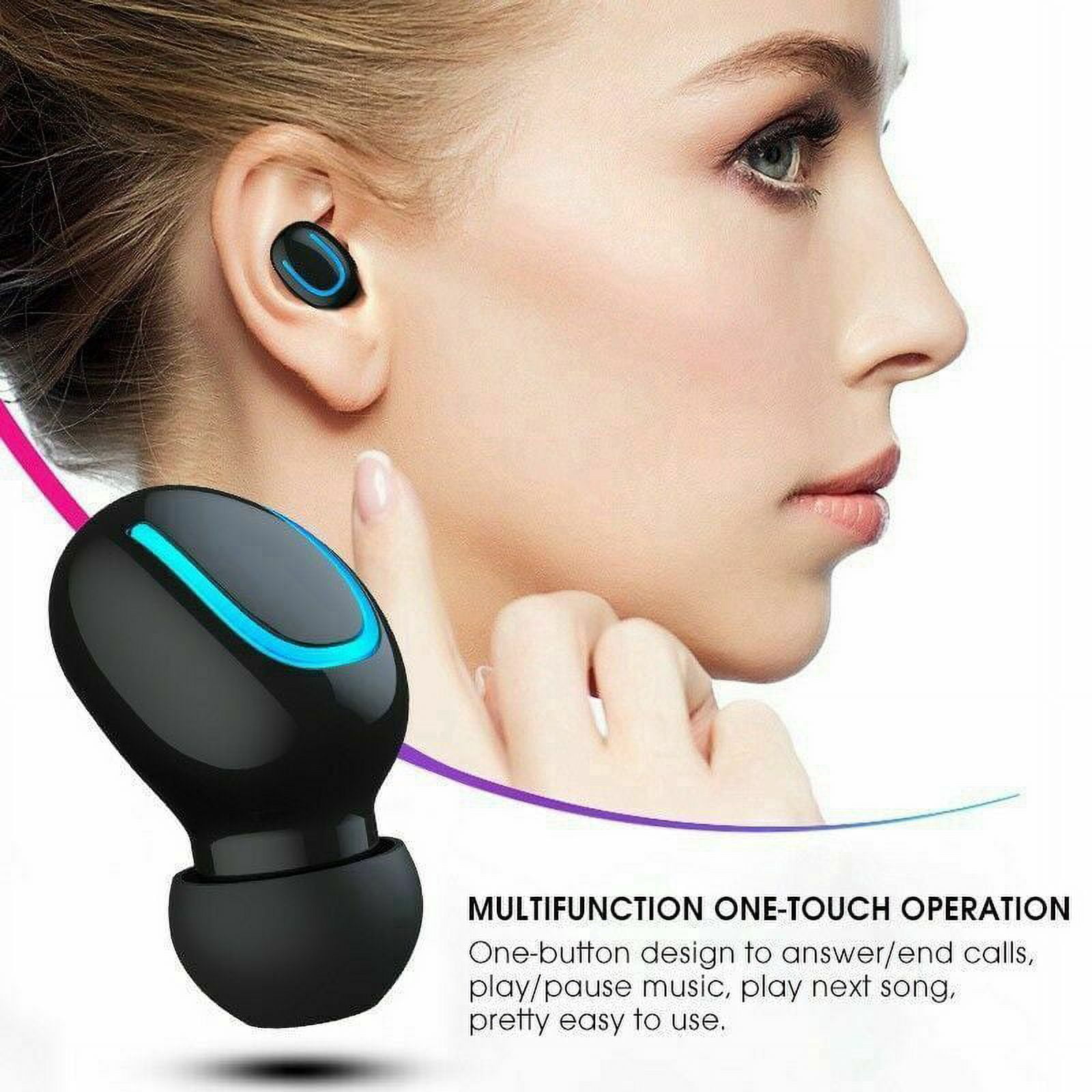 Tagital Mini Wireless Earbuds Bluetooth 5.0 Earpiece Headphones Headsets with Built-in Mic and Portable Charging Case for iPhone Samsung Smartphones