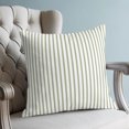 thumbnail image 4 of Pillow Covers 24x24 Set of 2, Sage Green Vertical Striped Throw Pillow Covers Decorative Couch Cushion Cover, Farmhouse Thin Line Stripes Microfiber Soft Pillowcases for Bedroom Living Room Sofa, 4 of 9