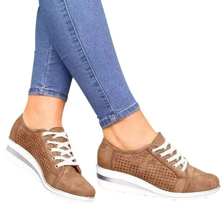 

Womens Running Shoes Athletic Casual Walking Platform Sneakers Sports Lace-up Shoes 38