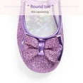 thumbnail image 4 of Stelle Girls Mary Jane Glitter Shoes Low Heel Princess Dress Shoes,Toddler Little Girls Bowknot Flower Girl Wedding Party Dress Pump Shoes,Purple, 4 of 4