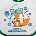 thumbnail image 4 of Inktastic Happy Hanukkah with Fox and Snowflakes Boys or Girls Baby Bib, 4 of 4