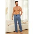 thumbnail image 2 of U2SKIIN Mens Pajama Pants, Ultra Soft Stretch Lightweight PJ Bottoms with Pockets,(Dark Navy Mel.S), 2 of 5