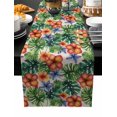 thumbnail image 2 of Tropical Botanical Cotton Linen Table Extra Long Runner 13 x 120 inch Summer Leaves Flowers Burlap Non-slip Rectangular Dining Table Decor for Wedding Party Holiday Dinner, 2 of 8