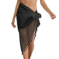 thumbnail image 2 of Conairie Swimsuit Cover Up Skirt For Women Loose Mesh Sheer Beach Wraps Summer Beach Swimwear Vacation Outfits Black One Size, 2 of 5