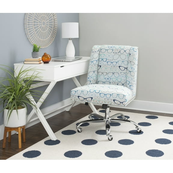 Linon Draper Office Chair, Glasses Print