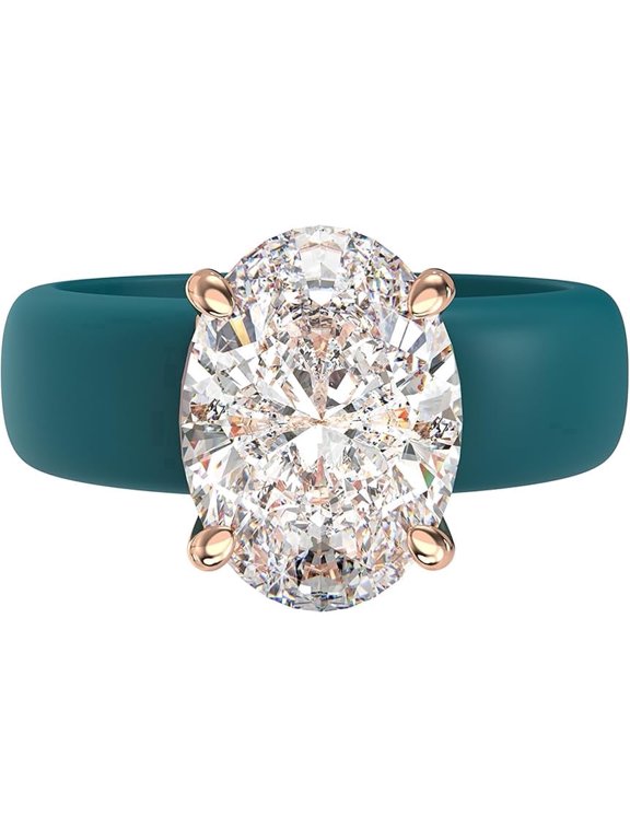Silicone Ring 118 mm Oval Cut CZ | Patented Design - GlowStone Collection