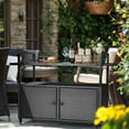 thumbnail image 2 of Ktaxon Outdoor Patio Wicker Bar Counter Table w/4 Wheel and Tempered Glass Top, Weather-proof Rattan Bar Table with Handrail , Storage Cabinet- Black, 2 of 12