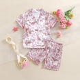 thumbnail image 2 of Kogui Little Girl Pajamas Girls Short Sleeve Top and Sleep Short Pajama Set, 2-Piece Size 6-7 (Light Pink,6-7 Years), 2 of 6