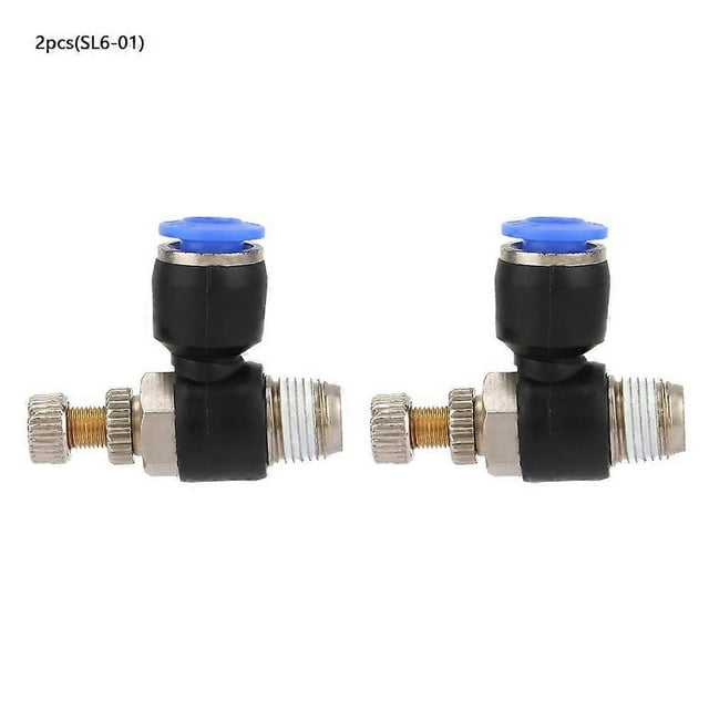 2pcs Tube Air Flow Speed Controller Pipe Pneumatic Fitting Regulator Valve SL6-01