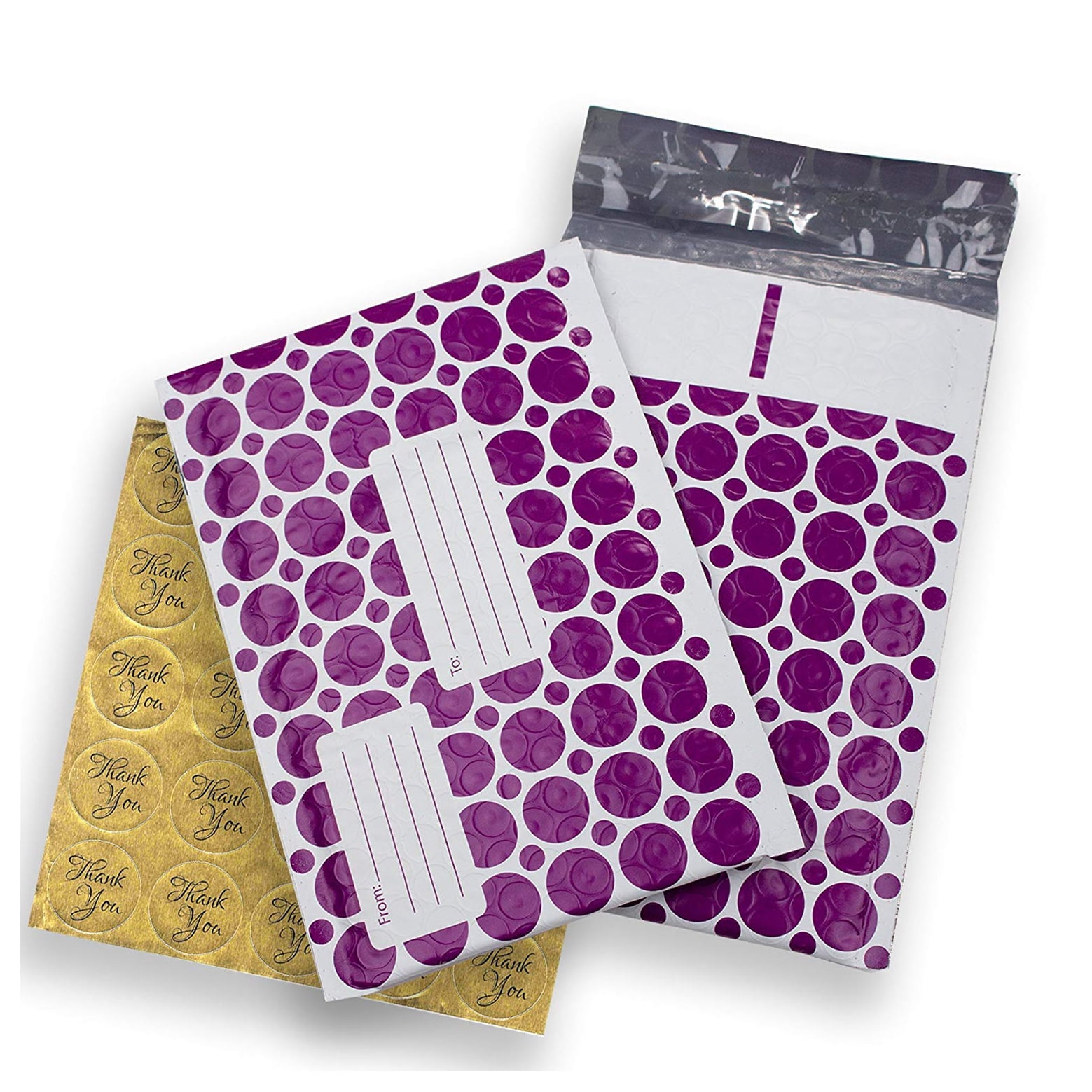 Poly Bubble Mailers 6"x10" Padded Shipping Envelopes with Address