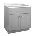 thumbnail image 2 of Design House Brookings 31" x 22" Assembled Solid Wood Bath Vanity with Camilla II Cultured Marble Centerset Top, Sherwin Williams® Gray/White, 2 of 17
