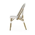 thumbnail image 4 of Christopher Knight Home Elize Outdoor French Cafe Chairs (Set of 4) by  Gray + White + Bamboo Print Finish, 4 of 5