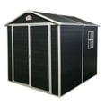 thumbnail image 3 of HMYG Abri de Rangement Extérieur en Résine 6 Pi X 8 Pi – Parfait pour Ranger les Meubles de Patio, Noir, 3 of 8