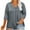 Gray, variant on CFLVAEK Plus Size T Shirts for Women Casual 3/4 Sleeve Tshirt Loose Fit Button V Neck Tshirt Solid Color Basic Summer Tees Blue XL
