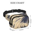 thumbnail image 4 of Saiise Sac Banane à Double Compartiment Motif Aigle Chauve Américain Sac de Taille Carré Réglable Mains Libres Ceinture de Course Randonnée Sécurité Voyage Bandoulière en Sergé, 4 of 9
