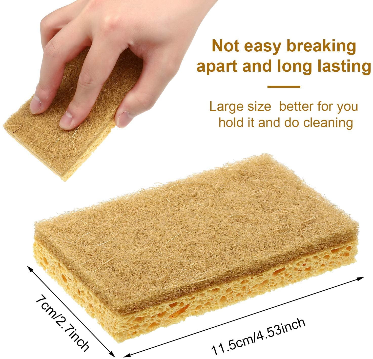 6X Eco-Friendly Natural wood pulp Kitchen Dish Washing Cleaning Sponge Tools