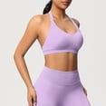 thumbnail image 4 of Neewe Women's Seamless Sports Bra Knitted Yoga Suit Gathering Breathable Workout Gym Tank Top for Women-Watermelon Red S, 4 of 9