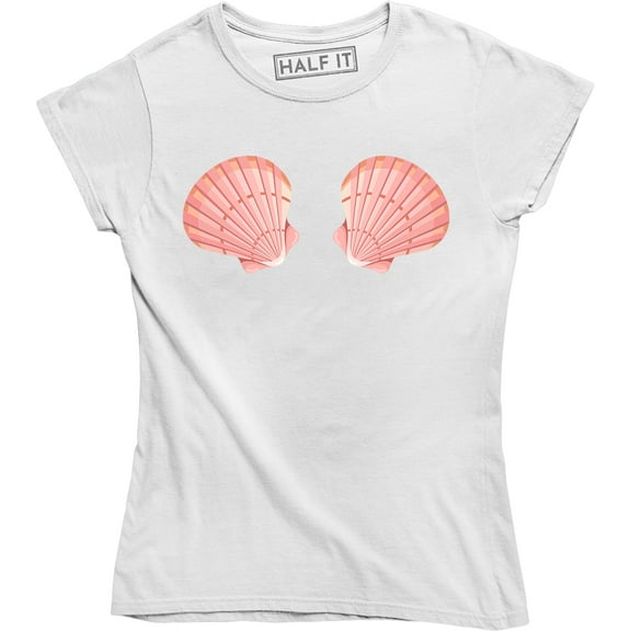 Little Mermaid Womens Seashell Printed Summer Shells Ladies T-Shirt