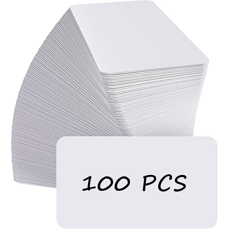 Blank White Business Cards 100 Pcs – 3.5" x 2" Double Sided Kraft Paper for DIY