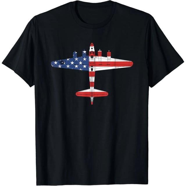 Playera de Mujer B-17 Flying Fortress Bandera Americana Vintage WWII - Diseño Divertido