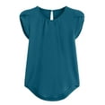 thumbnail image 1 of B91xZ Haut Femme Coupe Décontractée Manches Courtes Col Rond Tee-Shirt Ample, Marine TG, 1 of 2