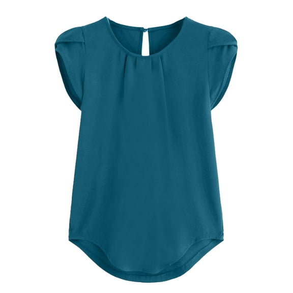 Women's Summer T-Shirt Fashion Casual Round Neck Short Sleeve Solid Color Blouse Comfortable Breathable Daily Wear Tops