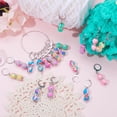 thumbnail image 4 of 1 Box 20Pcs Stitch Markers Crochet Stitch Marker Cute Round Polymer Clay Beads Charms Clip On Removable Leverbacks Zipper Pull Charm Locking Knitting Markers for Yarns DIY Sewing Quilting for DIY, 4 of 9