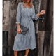 thumbnail image 3 of Vestido de manga larga y cintura alta, vestido largo holgado con estampado de leopardo y mangas largas para mujer, vestido maxi con lazo en la cintura, uso práctico, 3 of 6