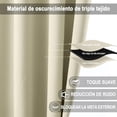 thumbnail image 3 of Cortinas Blackout con Aislamiento Térmico para Estar/Recámara Ventana, con Ojales en la Parte Superior, Suave 100% Poliéster Tela Impermeable, Reducción Ruido, 2 Paneles, 132 x 213.3 cm, Beige, 3 of 7