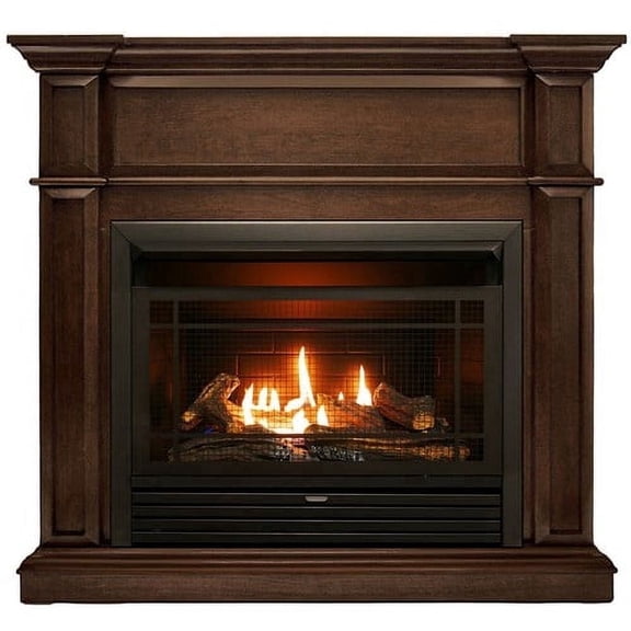 Duluth Forge Dual Fuel Vent less Gas Fireplace - 26,000 BTU, Remote Control, Antique White Finish