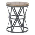thumbnail image 1 of Linon Johns Table Tonneau Rustique Ronde en Métal et Bois, Fini Gris Charbon, 1 of 7