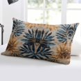 thumbnail image 5 of Navy Blue Brown Throw Pillow Cover 16 x 24 Inch Decorative Pillow Cover Tropical Vintage Botanical Palm Leaves Lumbar Pillowcase Seasonal Rectangle Cushion Case for Couch Sofa Bed Living Room, 5 of 7